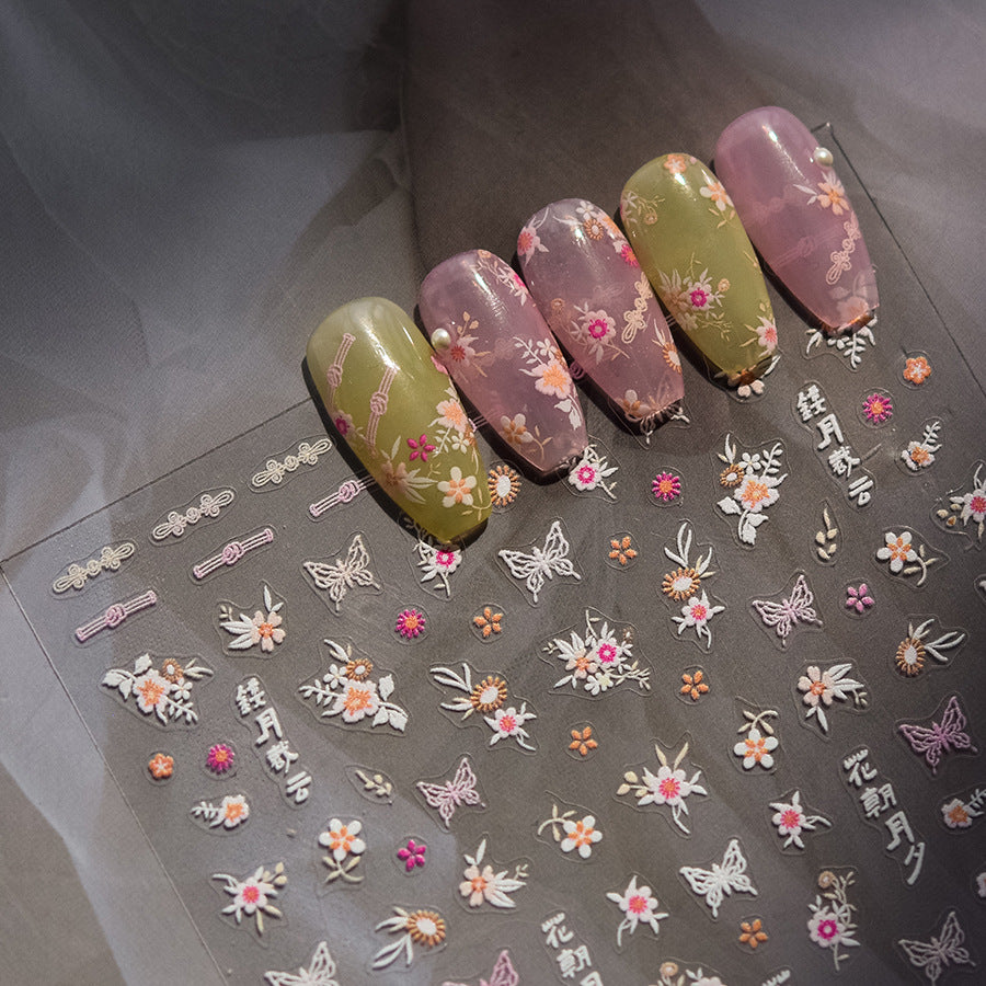 Peach Blossom & Jade – Chinese Style Nail Art Accent Set