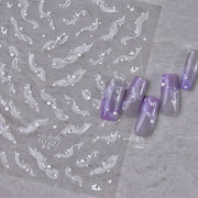 365nails：白色蕾絲與水晶花瓣 美甲貼紙