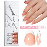 Hot-selling French-style armor, simple spray oil-shiny patch manicure removable trapezoidal nail piece 120 pieces in a box