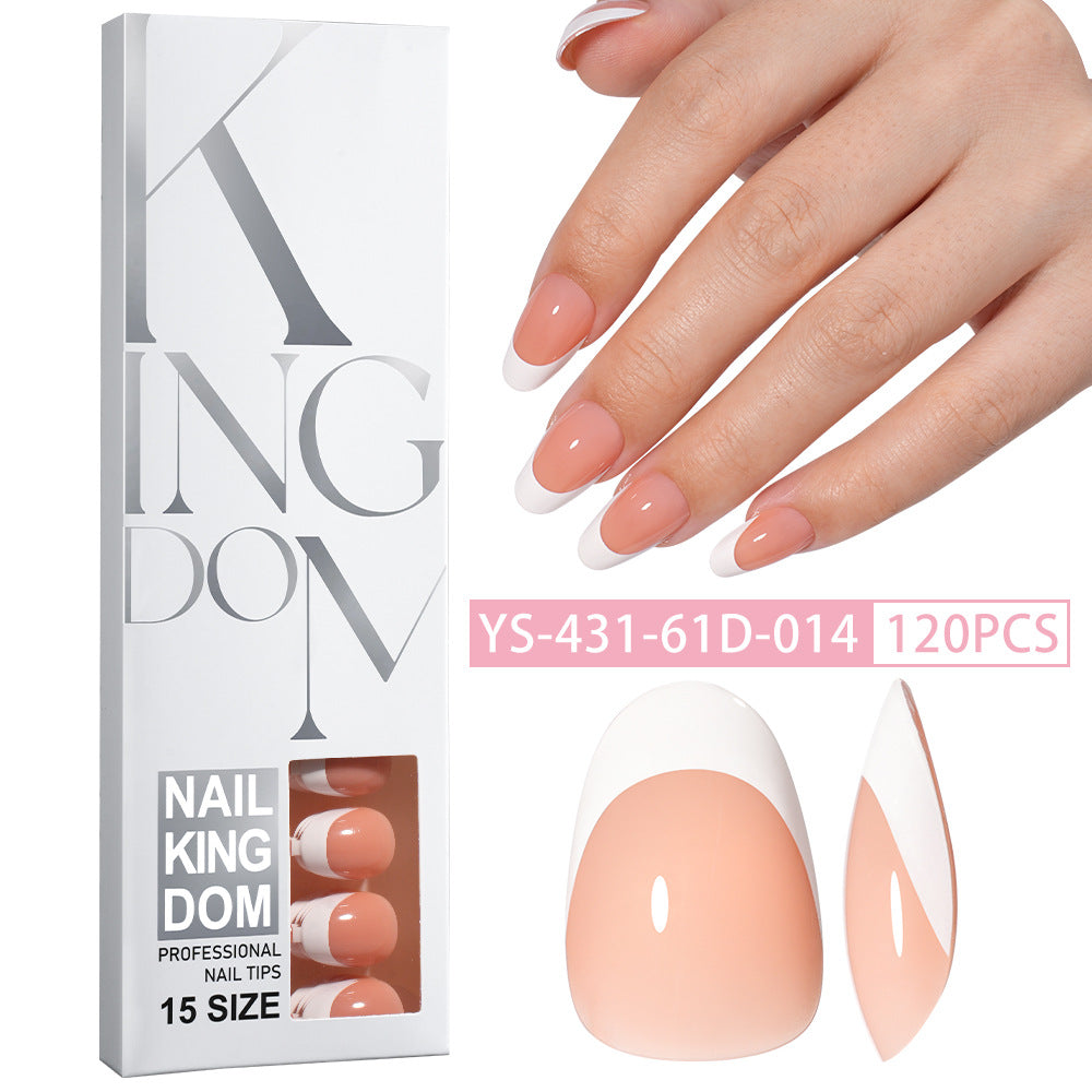 Hot-selling French-style armor, simple spray oil-shiny patch manicure removable trapezoidal nail piece 120 pieces in a box