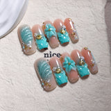 Ocean Starfish Shell Press-On Nails