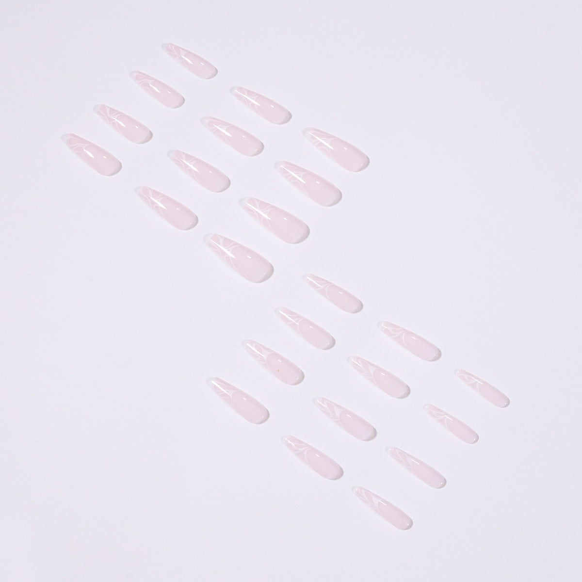 波浪系列 白色波浪成品穿戴甲｜365nails
