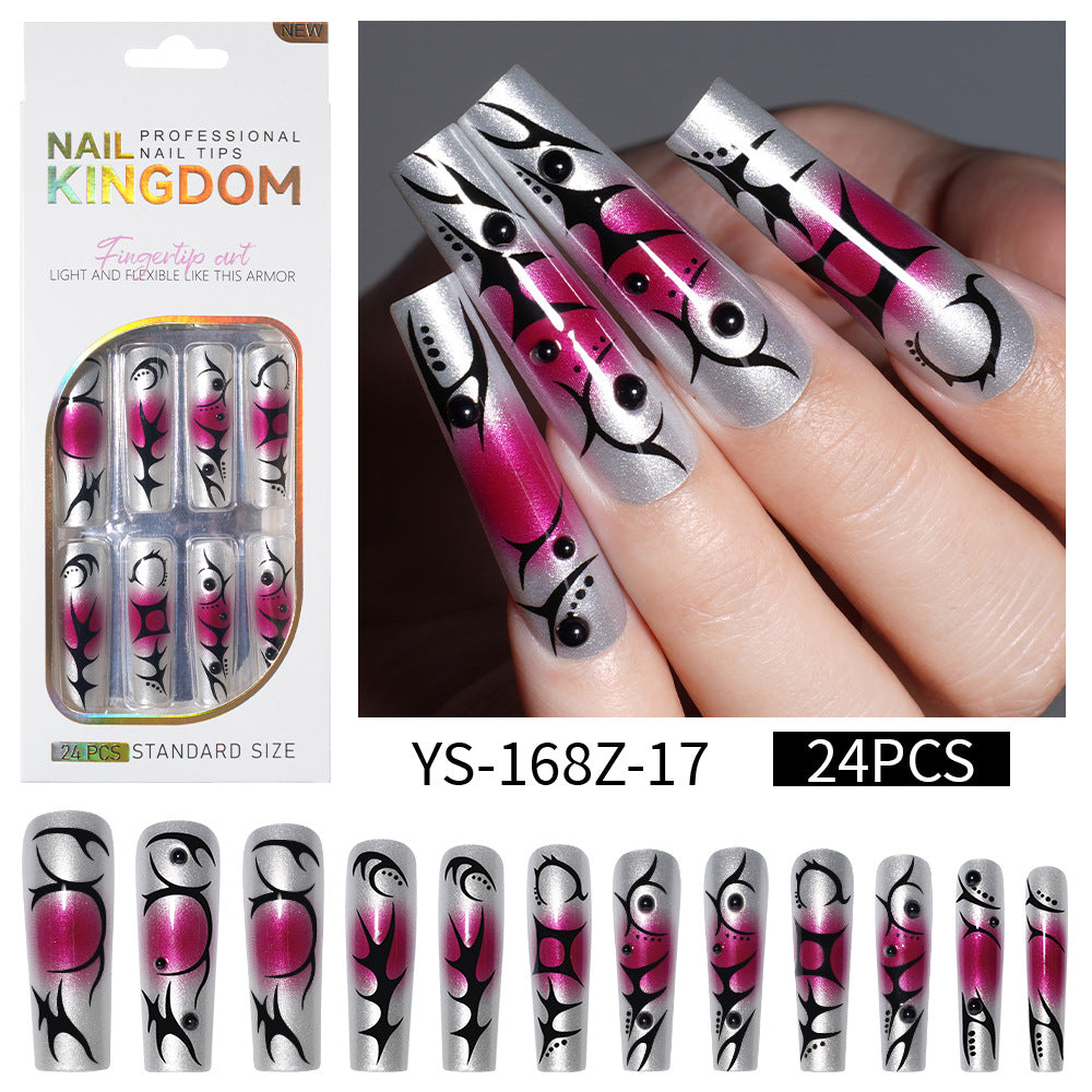 Long press on nails, French versatile patch nail art removable prefabricated fake nail press on nails piece