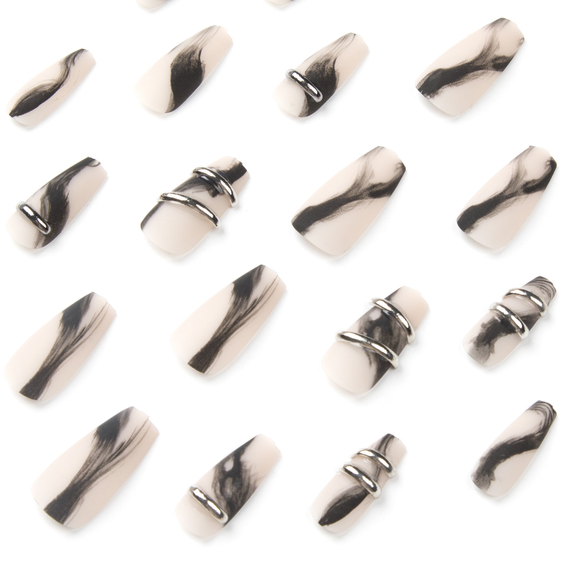 365nails 霧面黑暈染中長款穿戴甲片