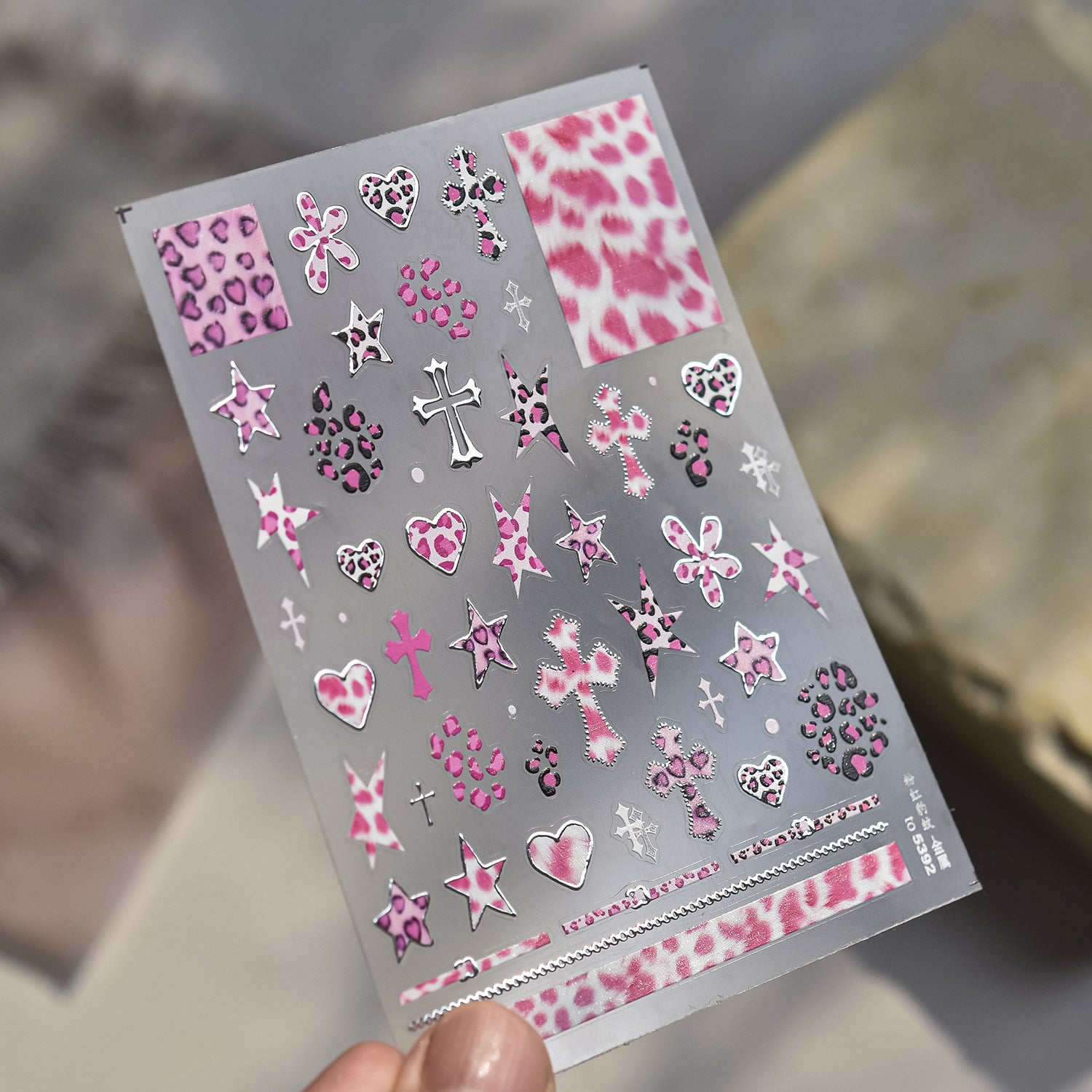 Y2K Leopard Collection: "Edgy Leopard" – 3D Embossed Nail Sticker