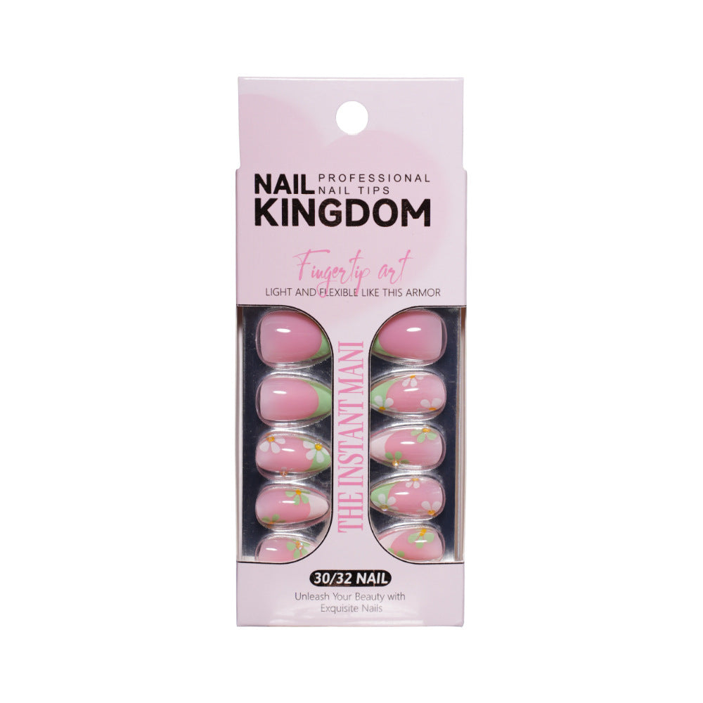 "Spring Daisy French" - Floral 32Pcs Press-On Nails Set