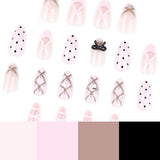 Gothic Sweet Black Polka Dot Butterfly press-on nails