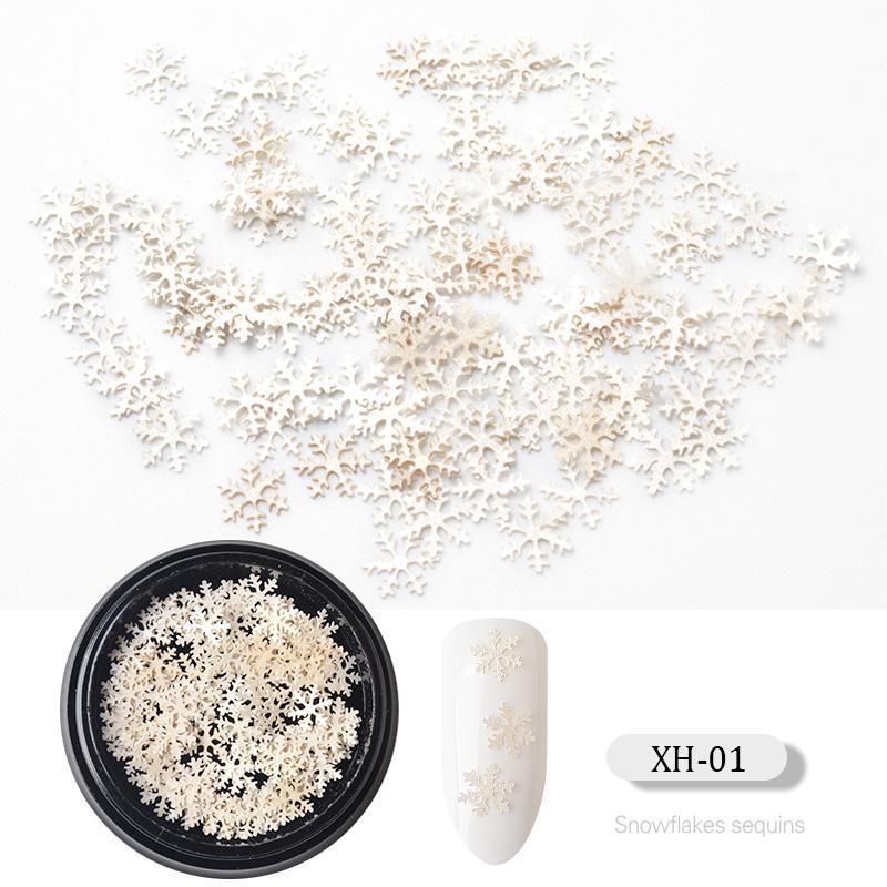 Christmas Snowflake Nail Decoration Sequins for Winter Manicure (MOQ=3)