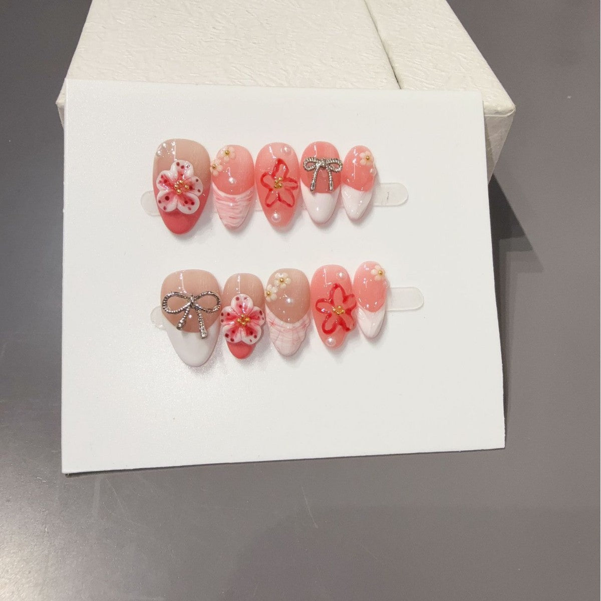 365nails: "Candy Blossom" – 3D Flower Handmade Coffin Nails