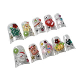 Cute Christmas new duck bill manicure patch ice through small fresh handmade press-on nails｜365nails