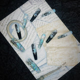 [Cold Rose] Cold Black Rose Four Fingers Quicksand Handmade Nail Wear Aurora Powder French Flow Hemp Nail Art