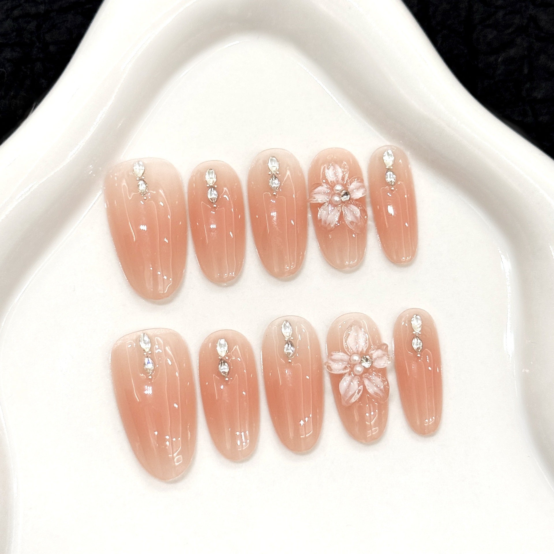 Three-dimensional carved removable fake nails manicure sticker pure handmade press on nails | 365nails