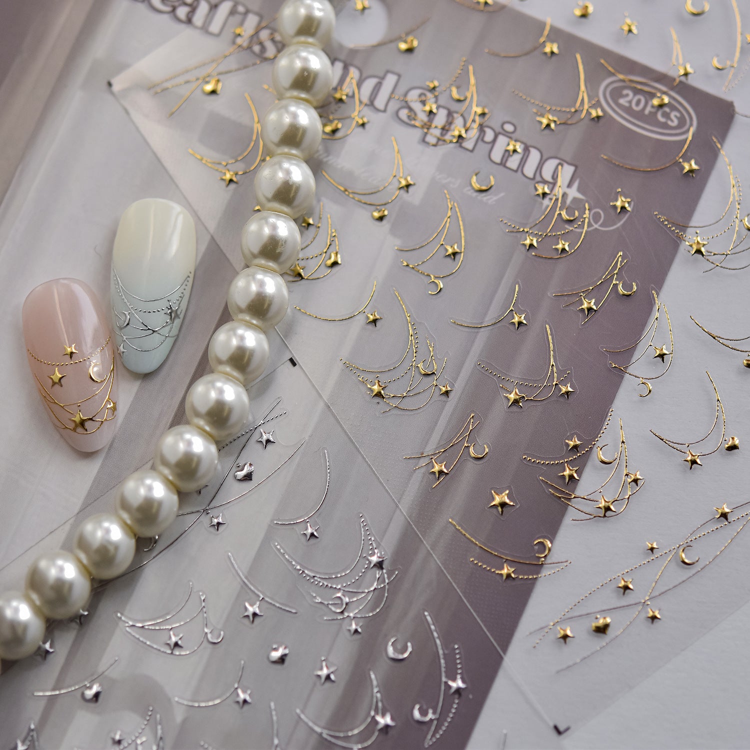 Starry Night Gold Foil – Celestial Nail Art Set