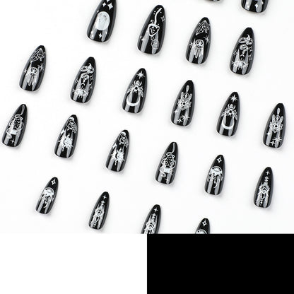 Nail art pieces Star and moon snake pattern Fake nail pieces Wholesale Nail art pieces Wholesale Wear nail Removable manicure｜365nails