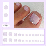 Solid color, elegant natural glitter, Press-on toenails fake nails｜365nails