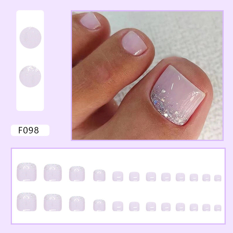 單色優雅自然亮粉腳趾穿戴甲｜365nails