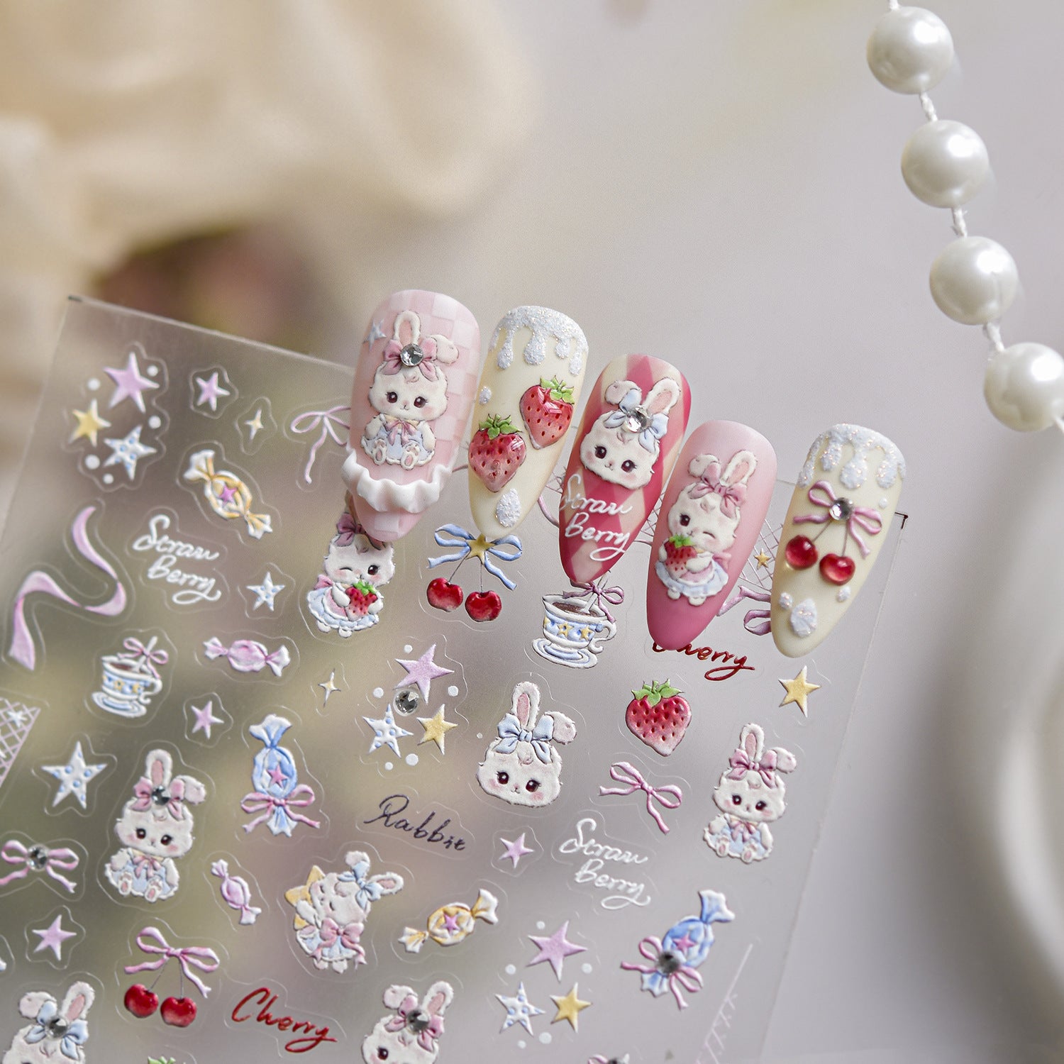 White Crescent French Tip: "Soft Arch" – 5D Embossed Nail Sticker