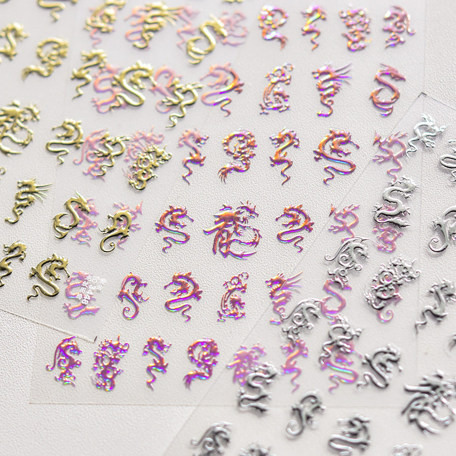 Holographic Dragon Flames – Iridescent Nail Art Set