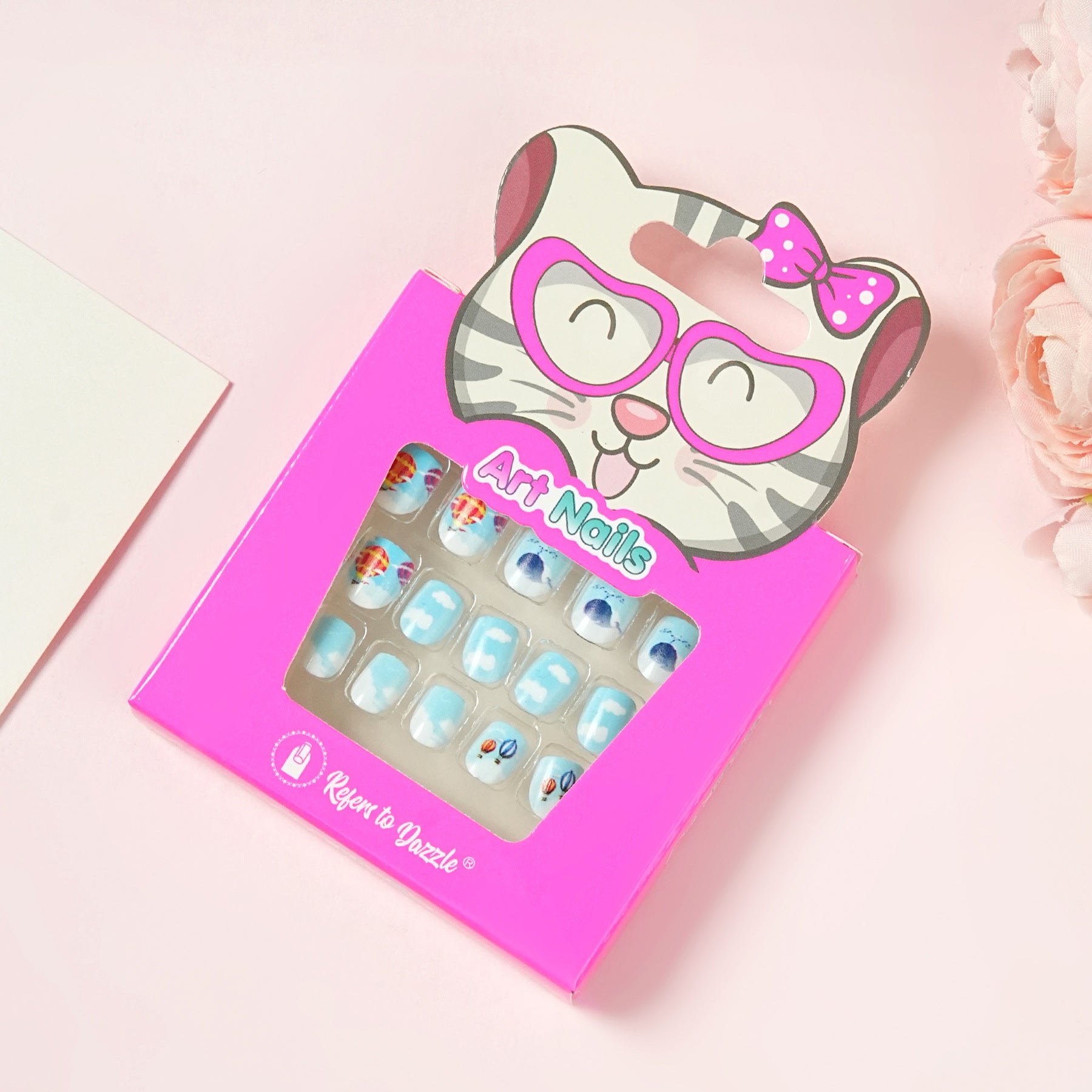 Kids press-on nails 24 nails cute special children's decoration show 3-6 years old