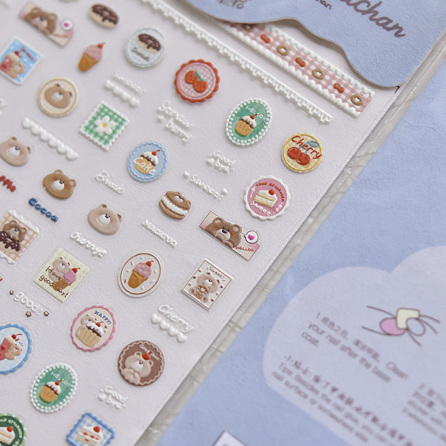 365nails: "miiiichan girl & dog stamp embossed set" – Nail Art Stickers