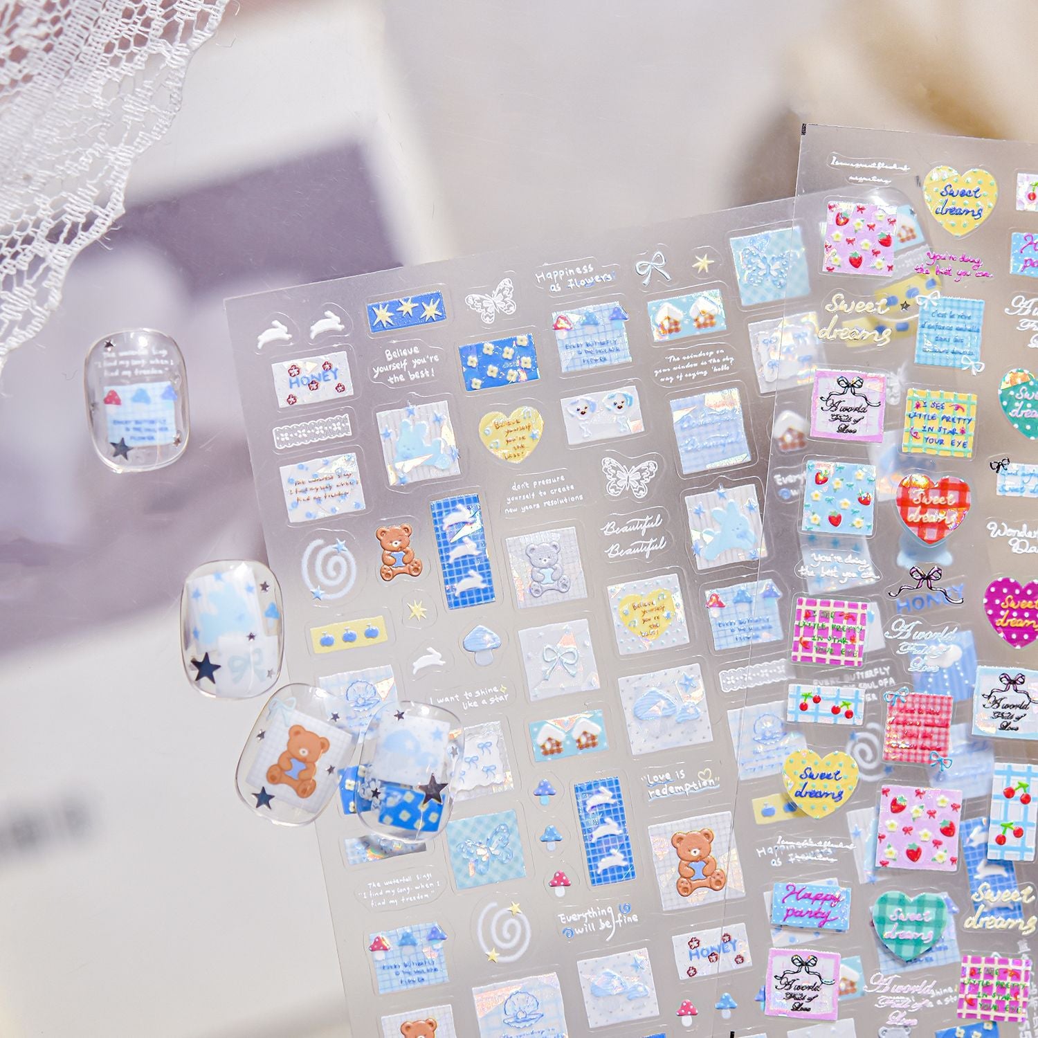 Blue Bear Journal – Cozy Vintage Nail Art Set