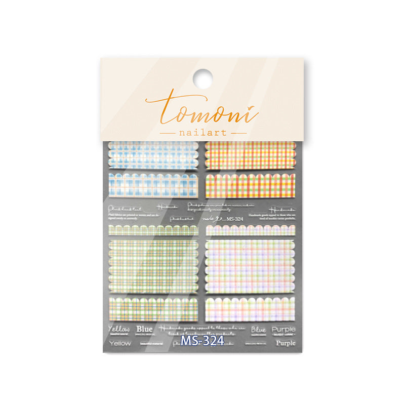 Pastel Gingham – French Tip Nail Art Accent Set