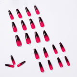 Long Ballet Berry Roxo Preto Mudança Gradual S Wear Nail Art Acabamento Nail Art Patch Removível｜365nails