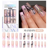 Press on nails fake nail patch extension nail Spice Girl medium rectangle removable 24 pieces with drill manicure
