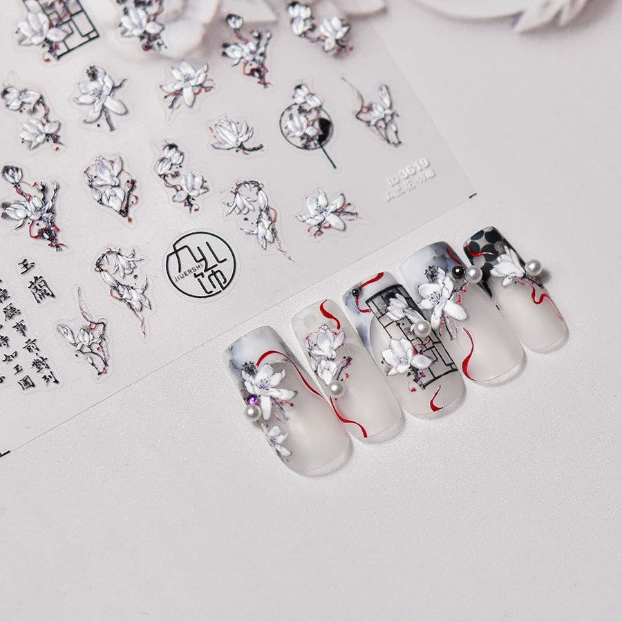 365nails: "Elegant White Magnolia" – nail art stickers