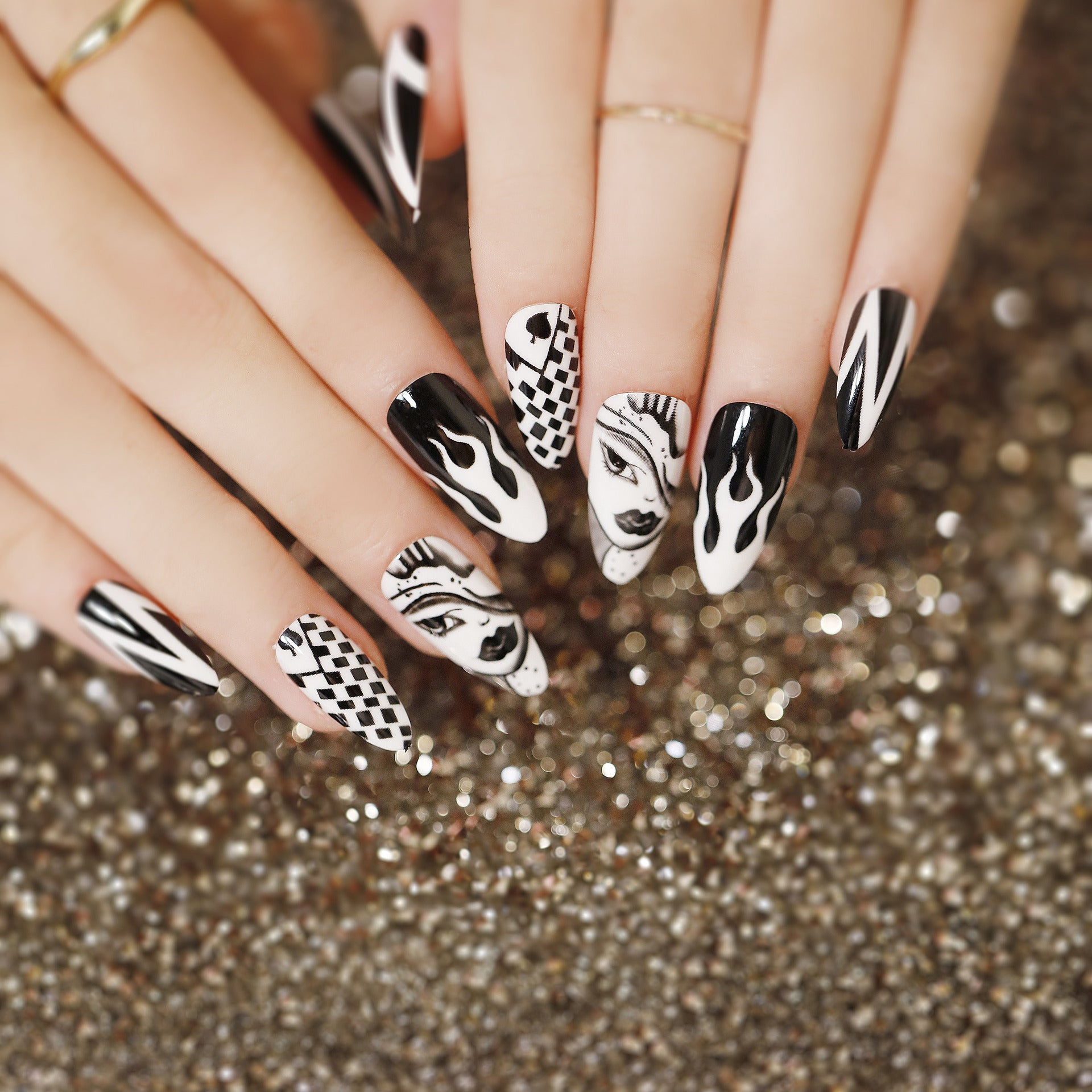 萬聖節尖形系列 穿戴甲／甲片 完成品 美甲｜365nails