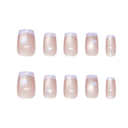 Nail Tips  prefabricated nail milk taro French love cat eye temperament gentle girl  removable nail art｜365nails