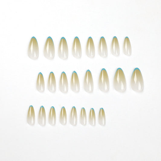 nails piece wholesale Press on nails, French blue edge gradual change Press on nails piece wholesale Press onable nails fake nails｜365nails