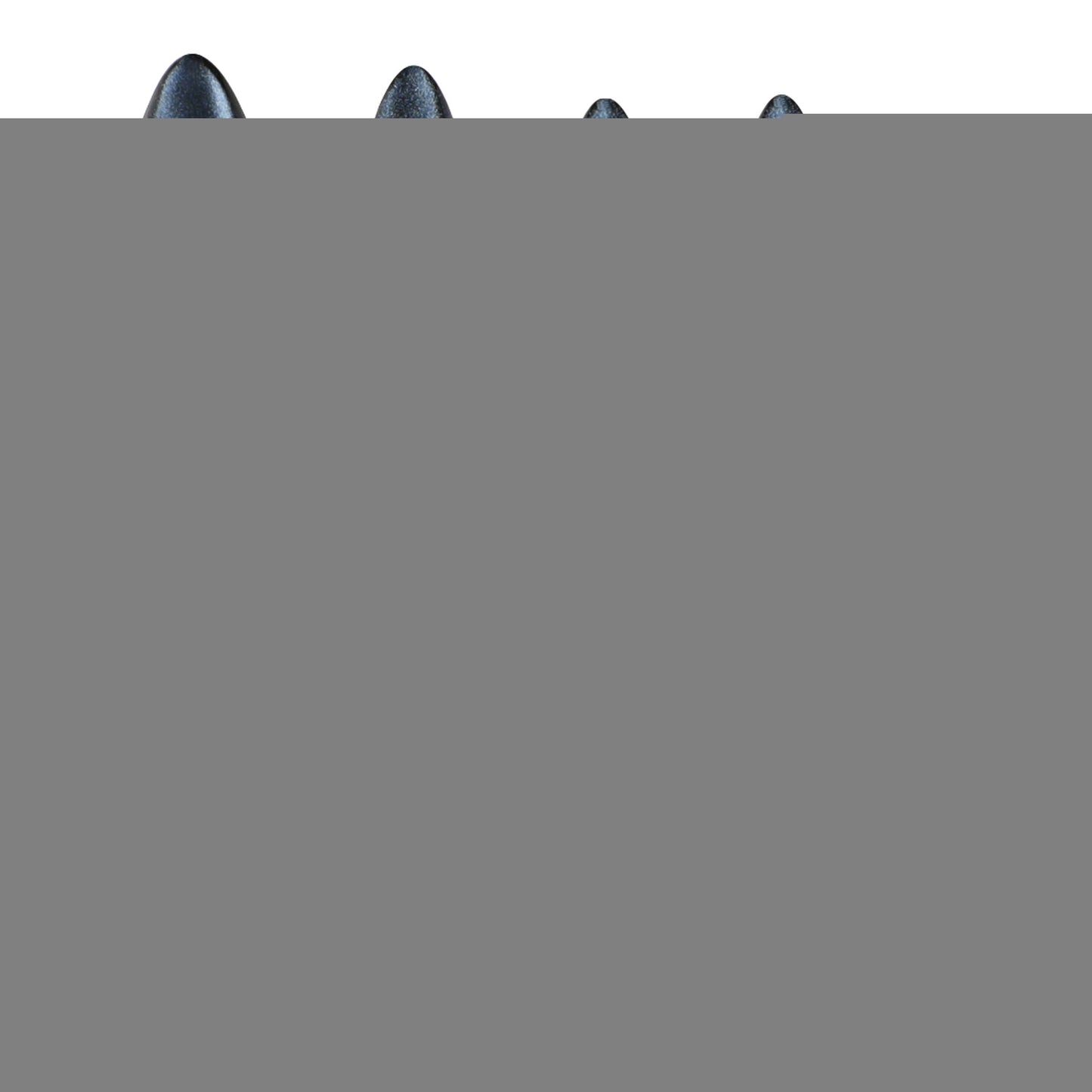 30-piece set blue solid color cat eye press-on nails - medium length almond shape