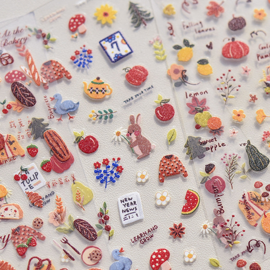 Forest Bunny & Mushroom – Watercolor Nature Nail Art Set