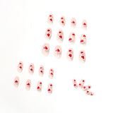 Uñas postizas con diseño de corazón de melocotón y hielo de Spice Girl, terminadas, parches para uñas, parches para uñas, uñas postizas extraíbles | 365nails