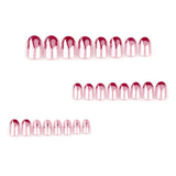 Uñas francesas rojas con un dulce toque de cereza, uñas postizas reutilizables, venta al por mayor de uñas Yiwu | 365nails