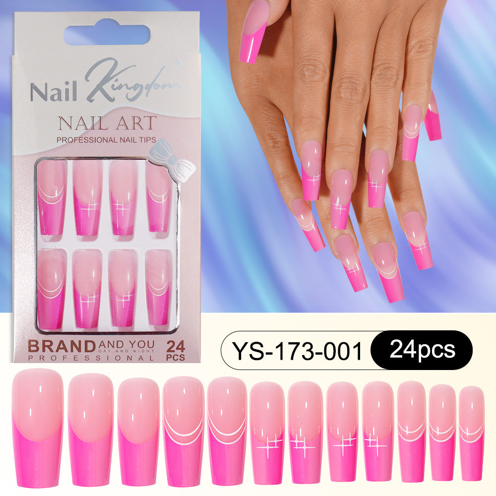 Nail Tips special for press on nails rectangular nail pieces removable full sticker manicure 24 pieces boxed fake nail factory wholesale