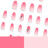 Simple Wear Nail False Nail Short Blush Nail Art Nail Patch Nail Patch Diamond Wear Nail Patch｜365nails