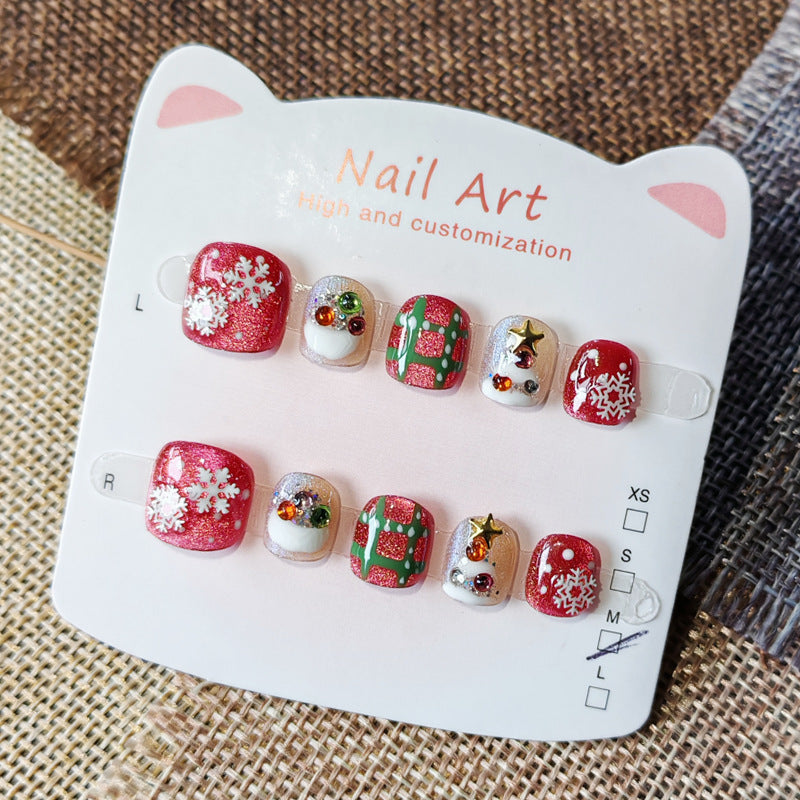 365nails-Christmas Kids Bundle: 6 Styles Mixed – Short Square Kids Nail Art