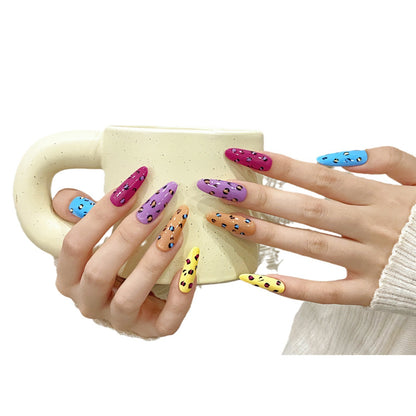 Handmade press-on nails eggshell spotted texture nail net red with the same Japanese nail sticker | 365nails