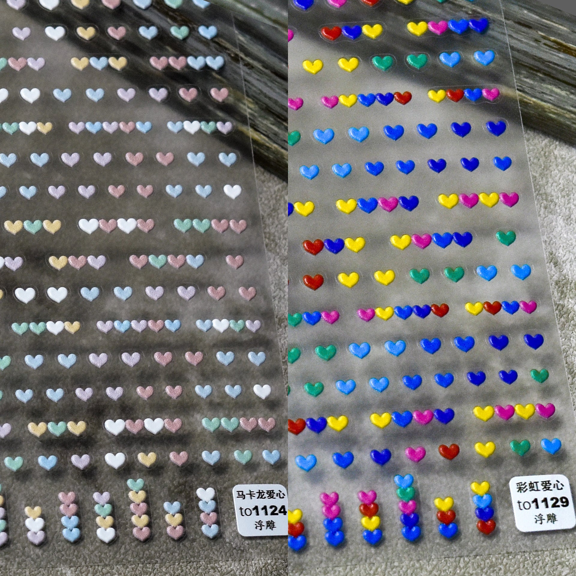 365nails: "pastel macaron heart stripe" – Nail Art Stickers