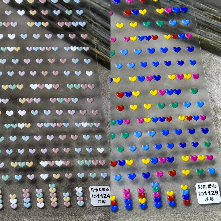 365nails: "Coração Macaron Pastel" – Adesivos para Unhas