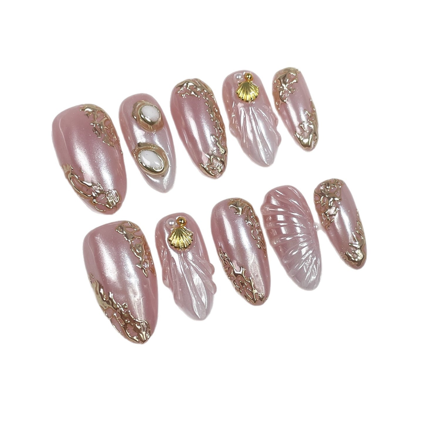 Pearl Shell Elegance Series Press-On Nails