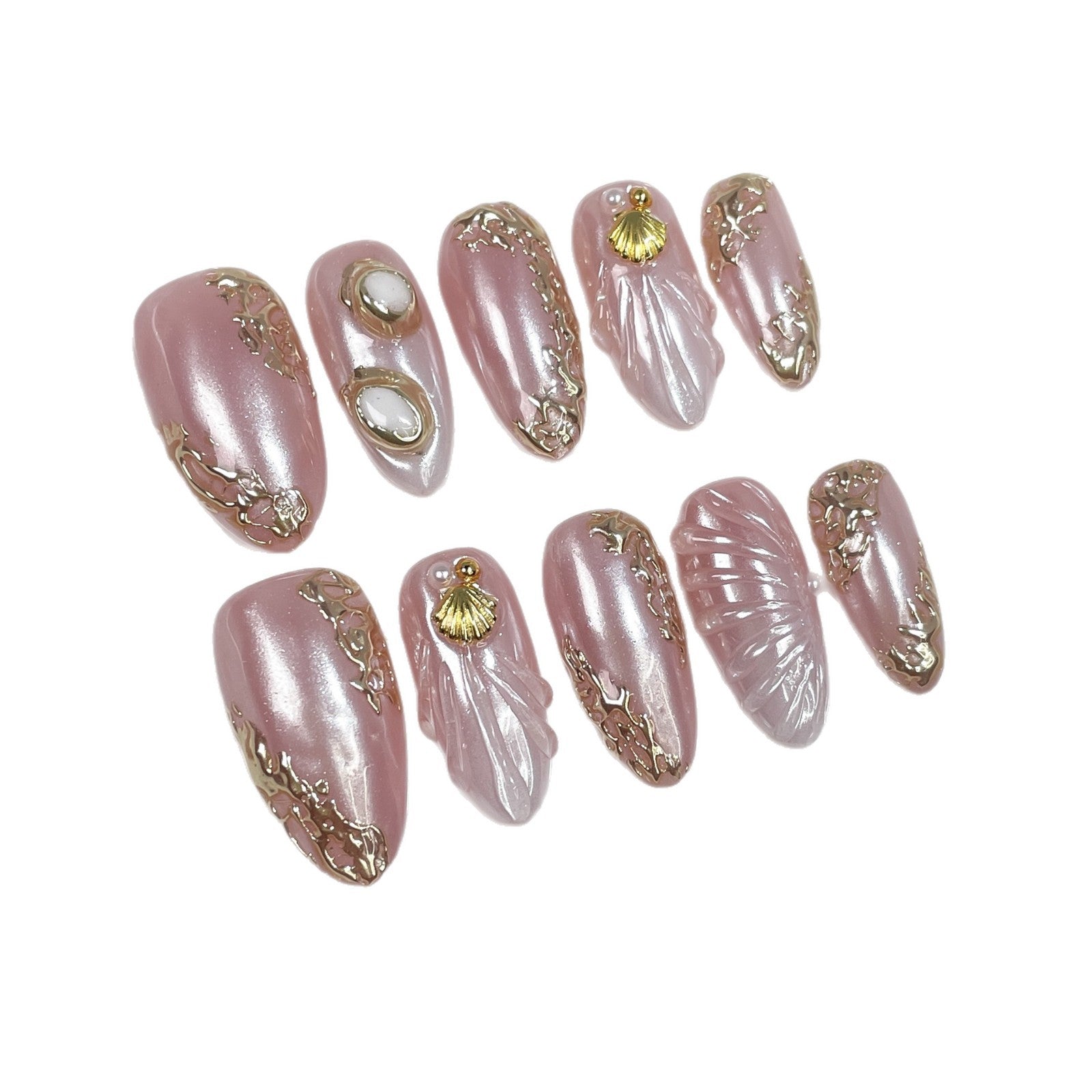 Pearl Shell Elegance Series Press-On Nails