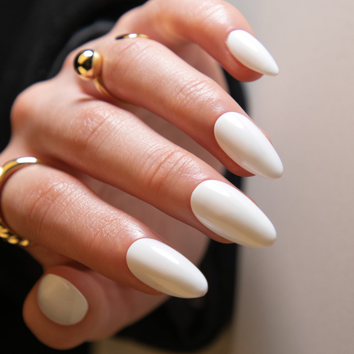 Popular color solid color manicure fake nail almond glossy wearable wearable nail removable nail piece｜365nails