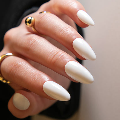 Popular color solid color manicure fake nail almond glossy wearable wearable nail removable nail piece｜365nails