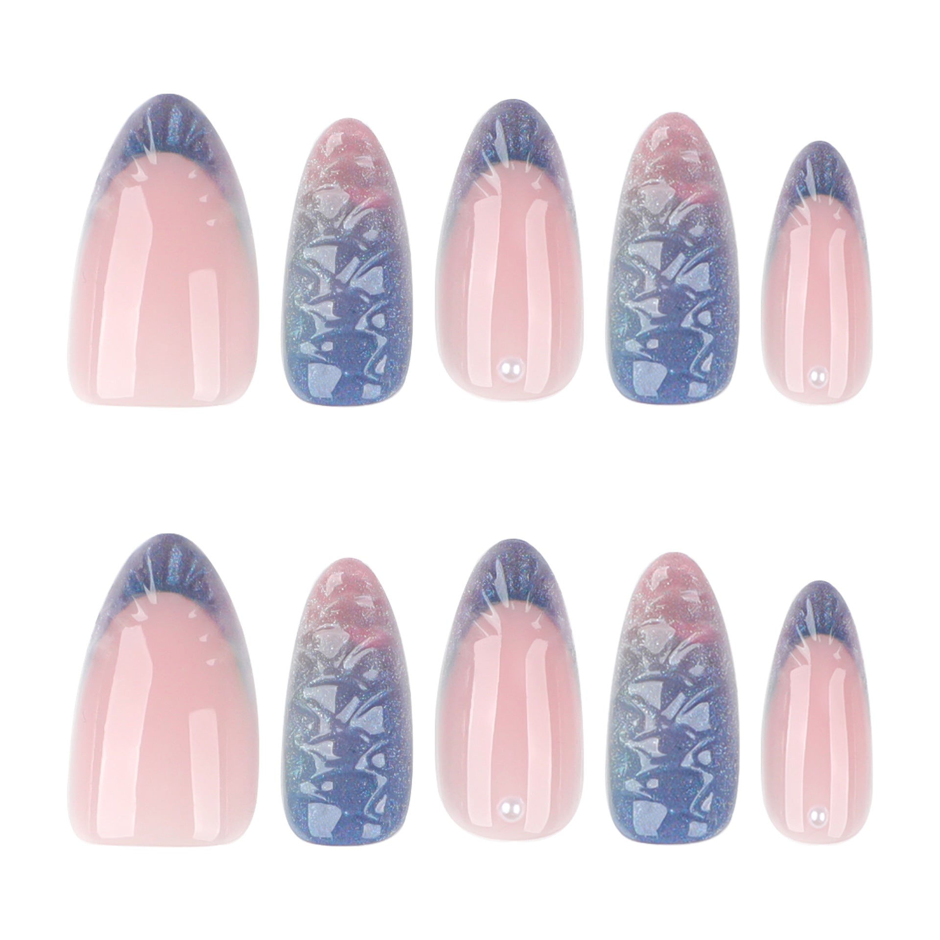 熱銷3D短款法式杏仁形穿戴甲貼 批發（歐美）｜365nails