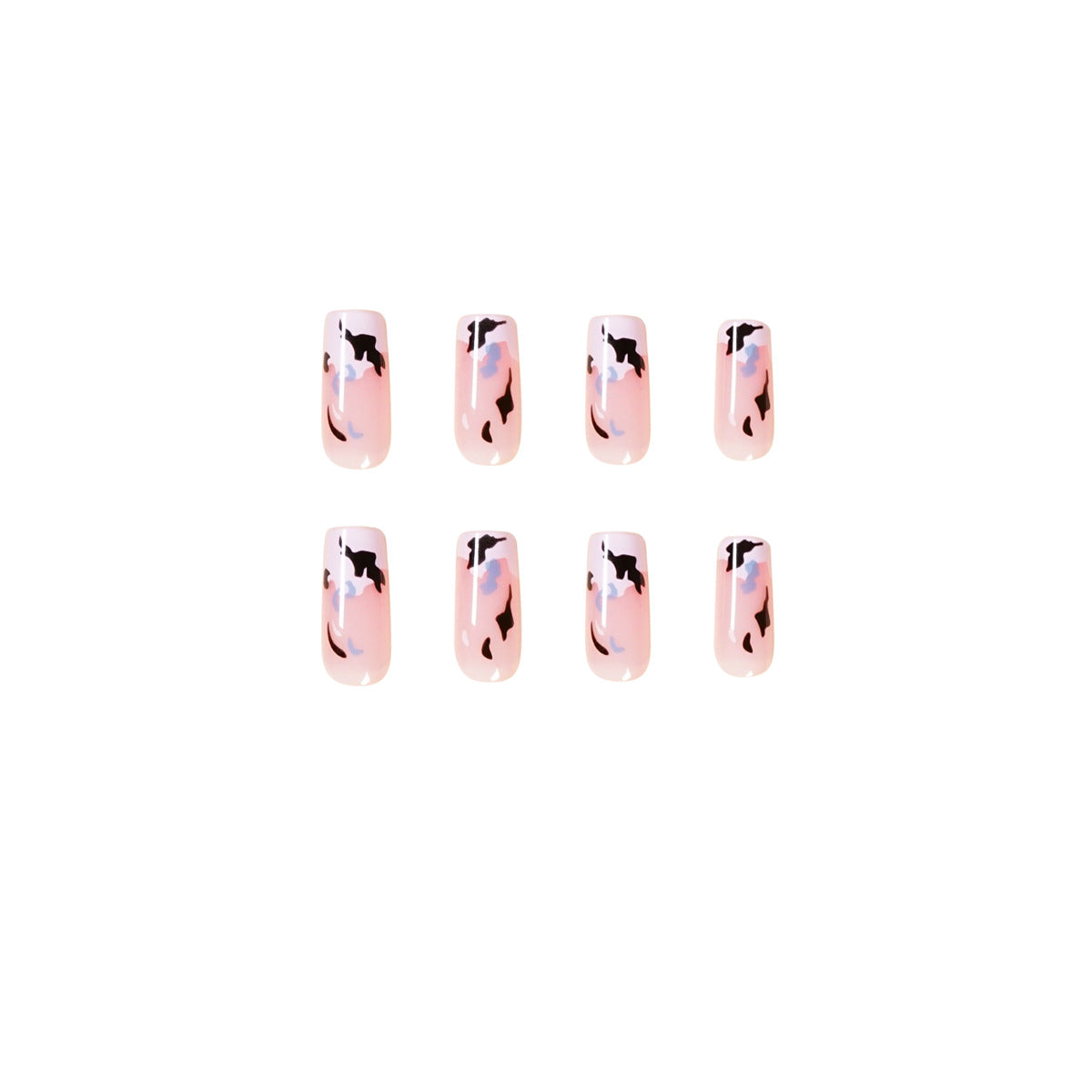 Simple cream blue and white color matching Press on  finished fake nail   nail  removable nail piece｜365nails