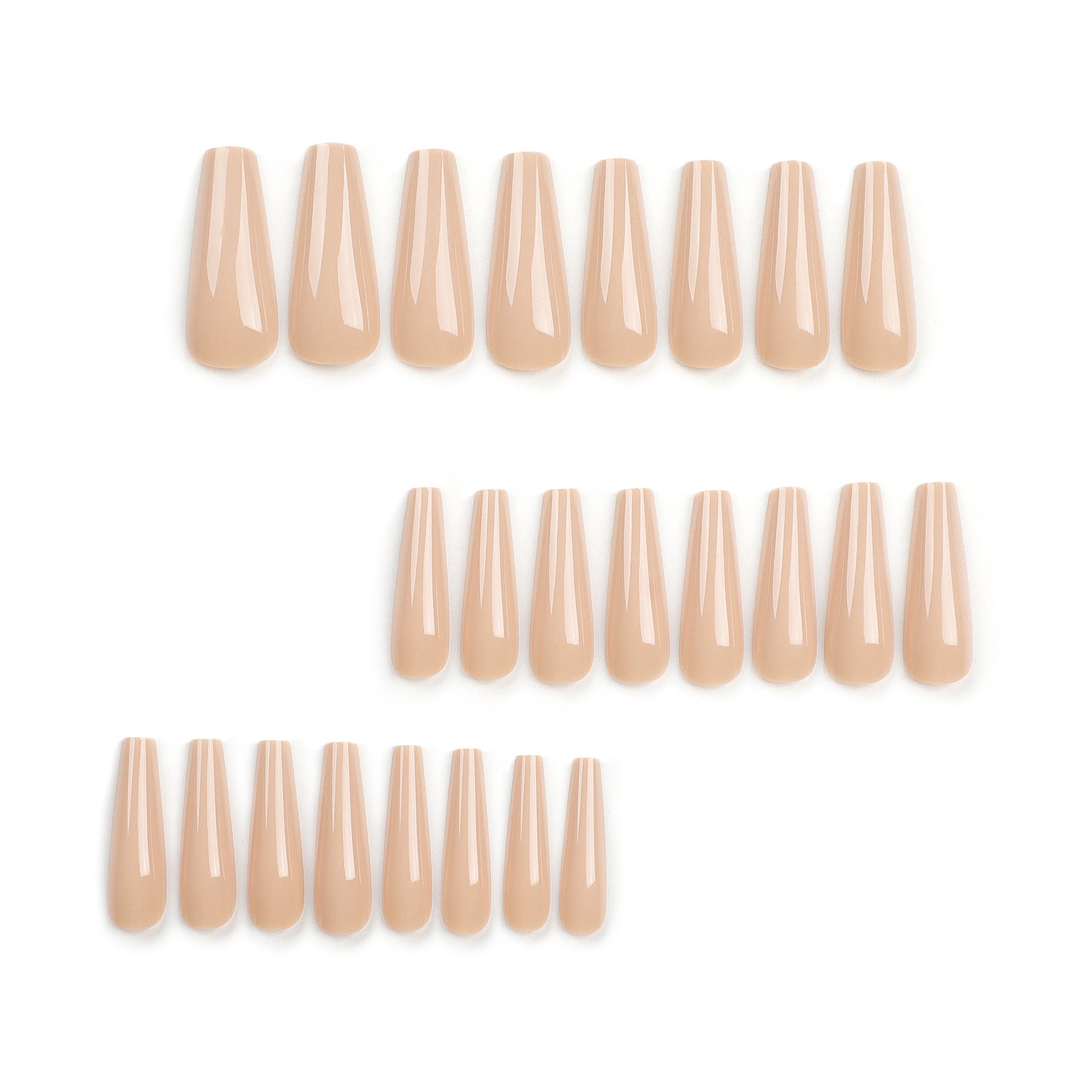 Extra long ballet manicure simple solid color nude     nail finished product wholesale｜365nails
