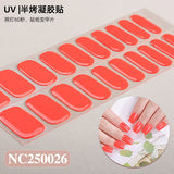 Semi-Cured Gel Nail Strips Solid Color Glossy Classic Design (MOQ=3)